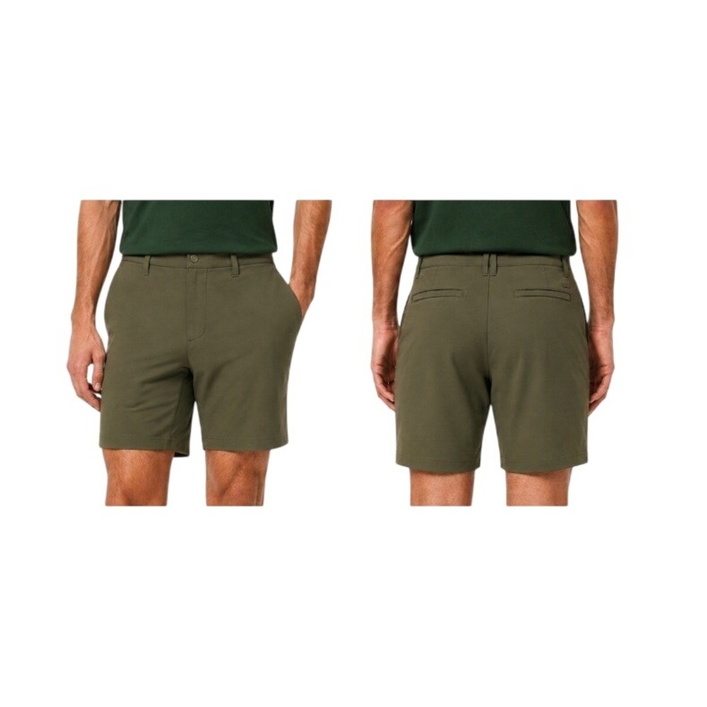 Lacoste Mens 36 Dark Olive Green Slim Fit Commuter Shorts